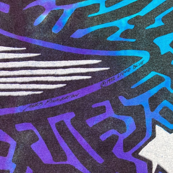 Vintage Liquid Blue Shirt Mens XXXXL 1992 Pinkerton Sun Moon All Over Print 90s - Picture 9 of 14